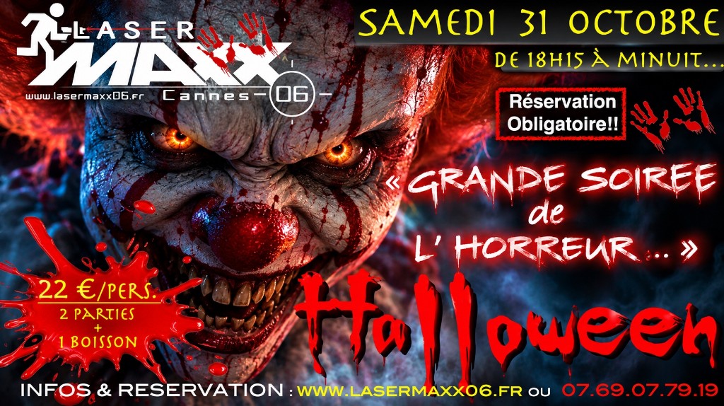 LASERMAXX 06 VOUS ATTEND POUR HALLOWEEN LE SAMEDI 31 OCTOBRE 2026 de 18h15 à Minuit...